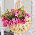 Wholesale indoor wall artificial plant flower pot garden flower hanging rattan baskets flower girl basket for home garden